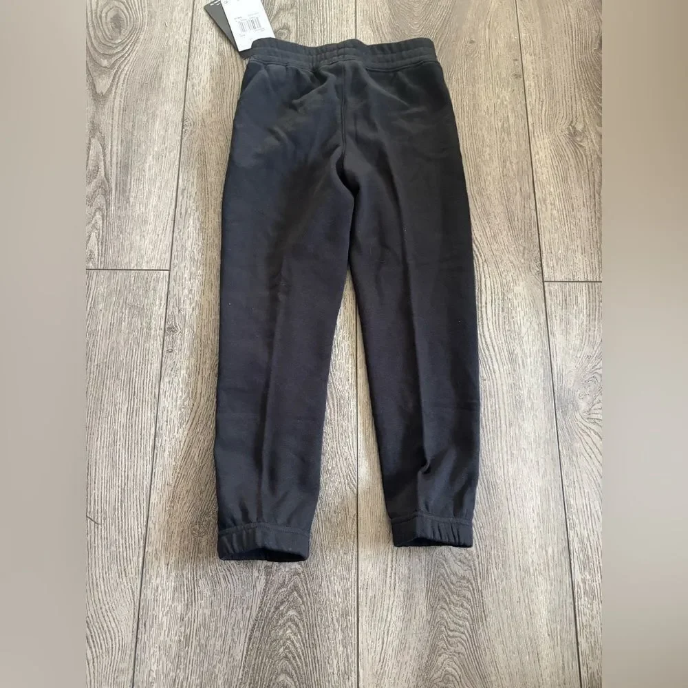 Nike Kids Black Joggers with Pink Logo and Blue Text
